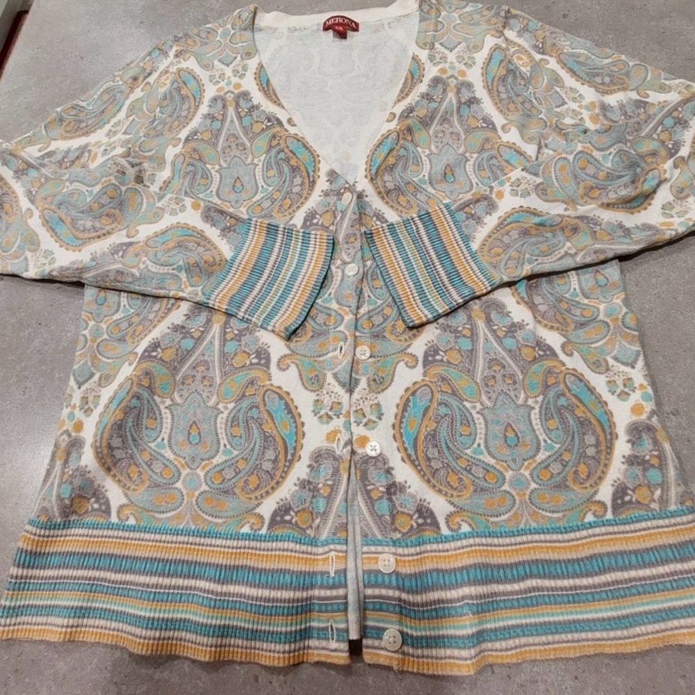 Merona Multicolor Paisley Knit Cardigan